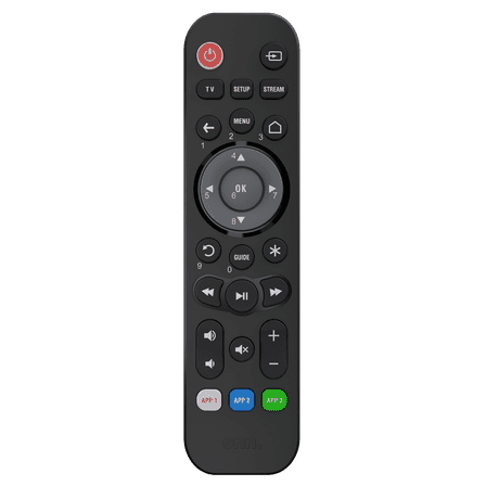 onn. Universal 3-Device Remote, Black, Compatible for TV, Streaming, Soundbar