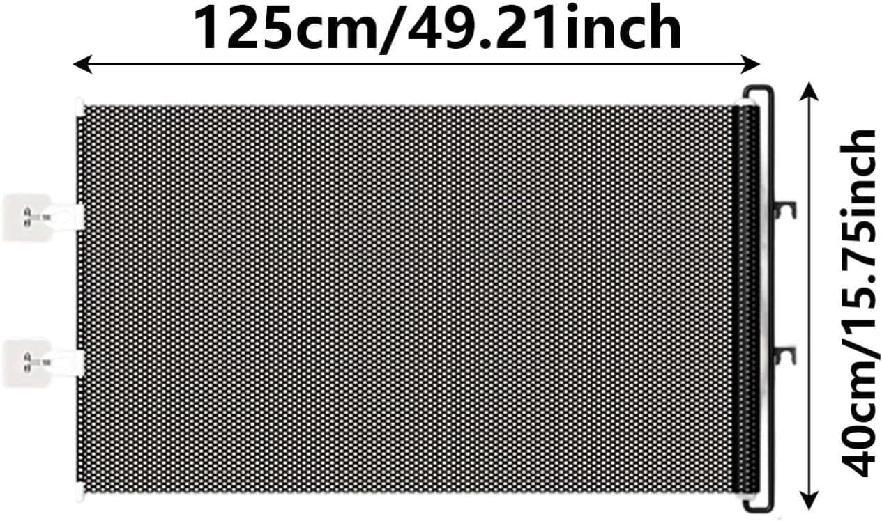 Retractable Mesh Gate for Pets, No-Drill Doorway Fence, 49 x 17 Inch