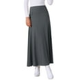 thumbnail image 1 of Falda Maxi Casual Ligera de Cintura Alta Estilo Flare S Oscuro Gris, 1 of 6