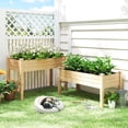 thumbnail image 2 of Outsunny 2 Tiers Raised Garden Bed, Wooden Elevated Planter Box, Natural, 2 of 10