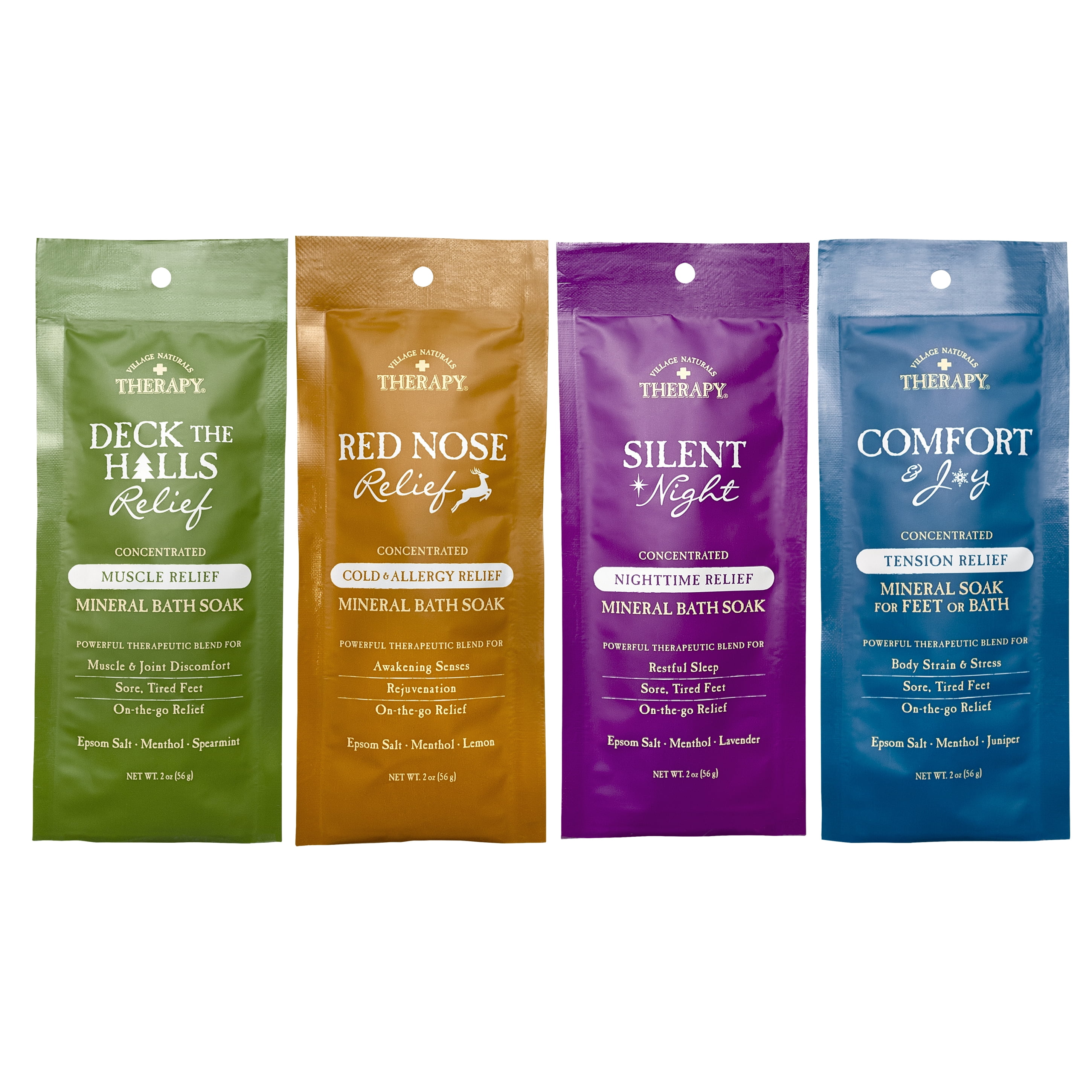 Village Naturals Therapy Holiday Mineral and Epsom Bath Soaks