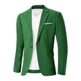 thumbnail image 2 of Jerdar Men's Linen Blazer Jacket Lapel Collar One Button Single Breasted Solid Color Slim Fit Long Sleeve Spring Summer Casual Business Wedding Lightweight Breathable Sport Coat Top, 2 of 7