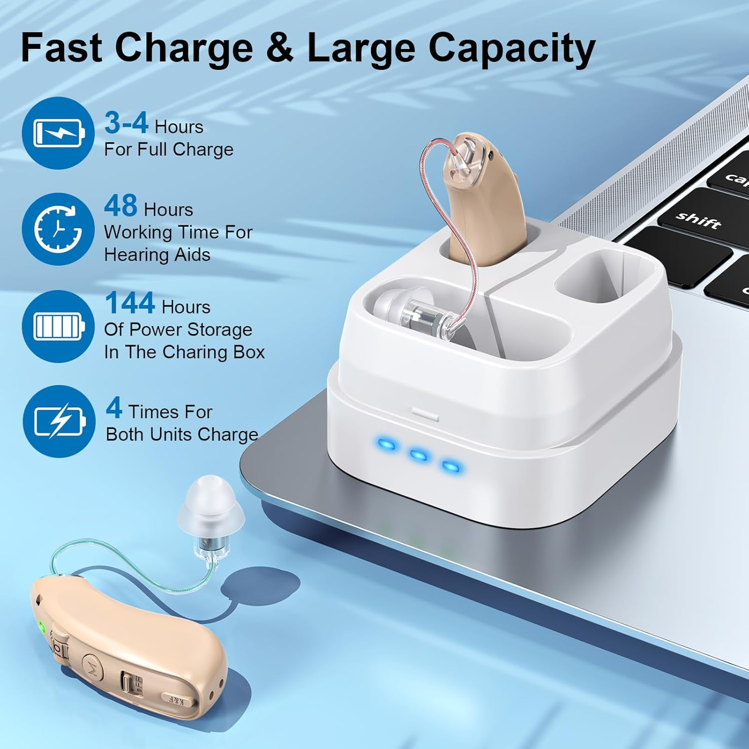 Rechargeable Hearing Aids For Seniors & Adults -Volume Control, Advanced Noise Cancelling With Invisible Sound Amplifications - Comfortable BTE Design For Mild And Moderate With Hearing Loss,Brown