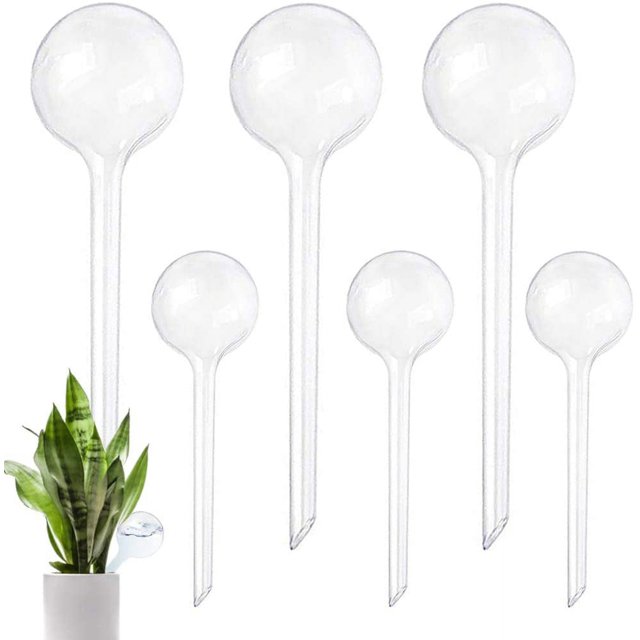 Bombillas de riego automático para plantas de interior y exterior, globos de riego transparentes para plantas, juego de 6