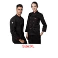 thumbnail image 2 of Chaqueta de chef unisex-adulto de manga larga de manga larga tejidos transpirable sudor absorbente antiincrustante uniforme de cocina para restaurante negro xl sidaley HA012106-08, 2 of 6