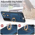 thumbnail image 6 of Allytech Wallet Case for Samsung Galaxy S22 Plus, Support Car Mount, Luxury PU Leather Shockproof Anti-Fall 360° Finger Ring Stand Rotatable Kickstand Case with Magnetic Snap & Card Slots - Blue, 6 of 8