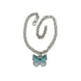 thumbnail image 7 of Women Silver Metal Chain Boot Bracelet Shoe Charm Blue Butterfly, 7 of 7