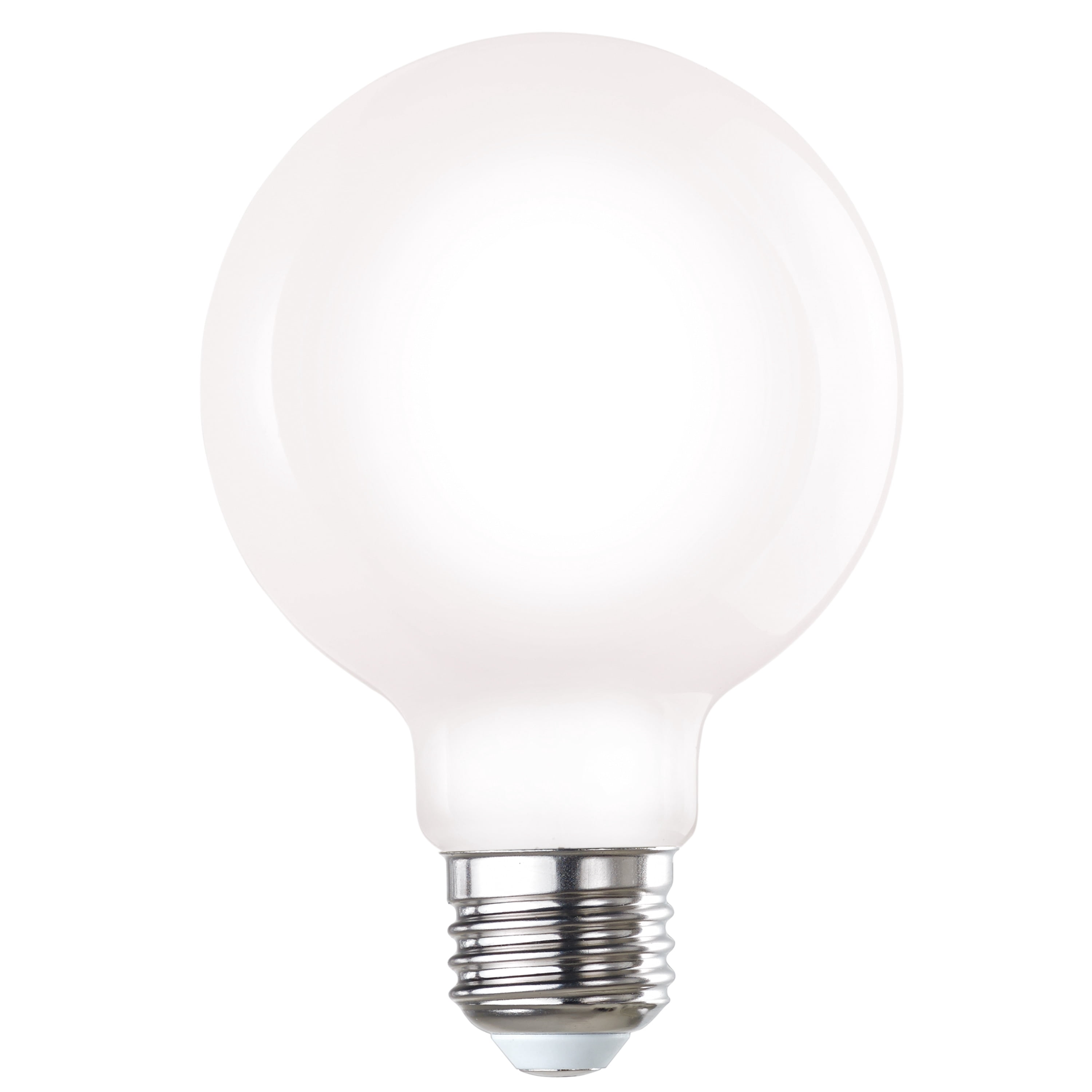 Bulbrite  Pack of (8) 7 Watt Dimmable Filament G25 Medium (E26) LED Bulb Milky 650 Lumens, 3000K, and 80 CRI