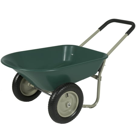 - Best Choice Products Dual-Wheel Wheelbarrow w/ Built-in Stand - Green
