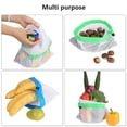 thumbnail image 4 of Bolsa de malla reutilizable para frutas y verduras, juego de 12 piezas (3 pequeñas, 6 medianas, 3 grandes), material de malla de algodón resistente y ecológico, diseño con cordón para cerrar, 4 of 6