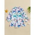 thumbnail image 5 of Musuos Kids Girls Summer Swimwear 1-6Years Long Sleeve High Neck Zip Up Floral Bathing Suit Beachwear, 5 of 9