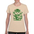thumbnail image 2 of Lucky Maneki-Neko Cat in Leprechaun Hat St. Patricks Day Women's T-shirt, 2 of 3