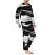 thumbnail image 2 of Fotbe Abstract Black White Swirls Pijama de Hombre con Estampado de Manga Larga, Conjunto de 2 Piezas, Ropa de Dormir Suave y Cómoda con Bolsillos-X-Large, 2 of 7