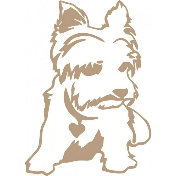 Custom Wall Decal Yorkie Dog Living Room Sticker - Vinyl Wall - : 8 X 12"