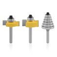 thumbnail image 3 of FlyFlise 3Pcs 1/4 Inch Shank Rabbet Router Bit with 6 Interchangeable Bearings Set for Woodworking Milling Cutter Tool, 3 of 7