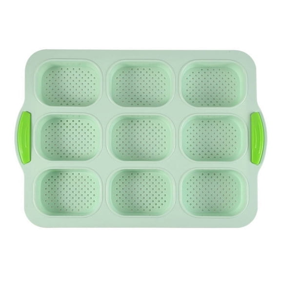 Silicone Mini Loaf Pans, 9 Slots Non-stick Silicone Bread Pan for Baking, Mini Loaf Pans for Baking Bread, Easy Release, Tiny Banana Bread Cake Pan, Kitchen Baking Tools
