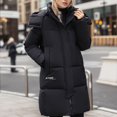 thumbnail image 5 of Lovskoo Womens Winter Coats Quilted Jacket Zipper Long Sleeve Hooded Cotton Padded Jacket Black, 5 of 9