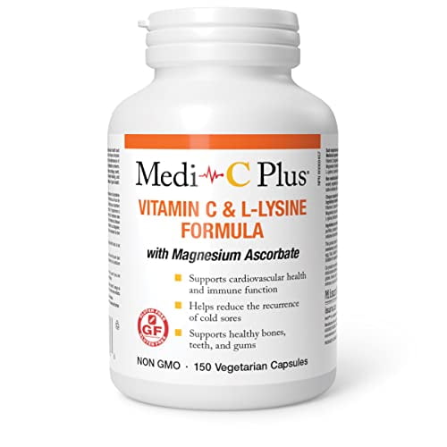 Medi C Plus Lysine with Magnesium Powder | Vitamin C & L-Lysine Formula (150 Caps)