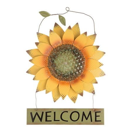 Metal Sign Measures - Sunflower Welcome Sign: Metal, 18 inches