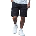 thumbnail image 2 of HOWPAY Cargo Shorts for Men Casual Relaxed Fit Elastic Waist Cargo Pants Camo Print Multi Pockets Outdoor Lightweight Hiking Shorts Black XXXXXL, 2 of 4