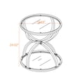 thumbnail image 4 of 19.69'' Modern Glass Side Table with 2 Tiers, Ring-Shaped Frames, Chrome Finish and Gray Tempered Glass, Round Coffee Table,Bedside table for Living Room, Bedroom and Office, Silver, 4 of 9