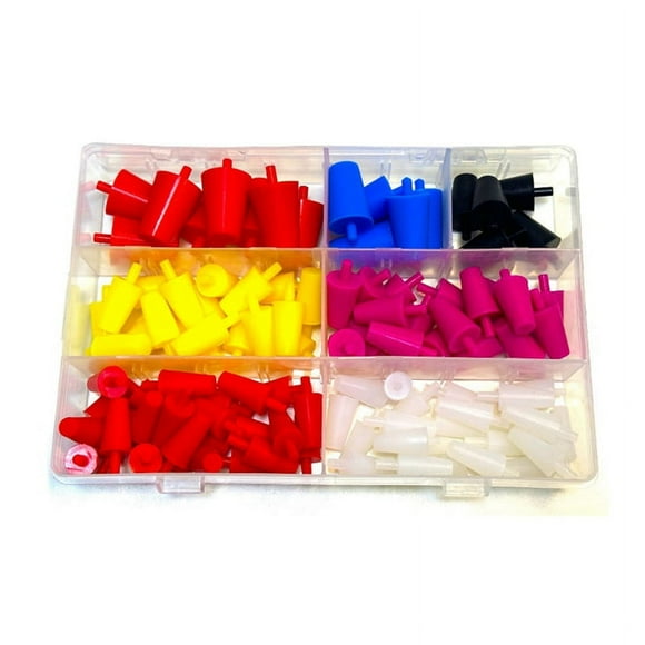 100Pcs Silicone Rubber Tapered Plug Assortment Kits for Masking Off Holes During Powder Coating, Painting, Hydro Dipping