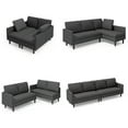 thumbnail image 6 of Asofer 4-Seat Sectional Sofa, Convertible Sofa Bed with Comfy Seat Cushion, for Living Room, Apartments, Office, Dark Gray, 6 of 10