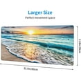 thumbnail image 3 of Blue Beach Ocean Gaming Mouse Pad Desk Mat XL 31.5×11.8 Inch Sunrise Sunset Sea Extended Mousepad 30X80cm with Non-Slip Rubber Base Stitched Edge Large Desk Pad for Gamer Office Home Work, 3 of 6