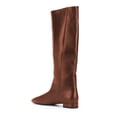 thumbnail image 4 of FSJ Women Almond Closed Toe Knee High Boots Flat Low Heel Stretchy Pull On Long Boots Comfort Fall Winter Walking Shoes Size 14 Brown, 4 of 4