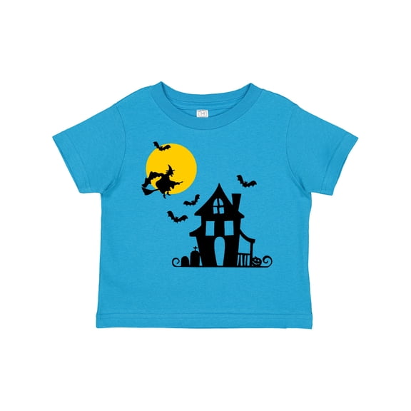 Inktastic Halloween Haunted House Witch and Bats Boys or Girls Toddler T-Shirt