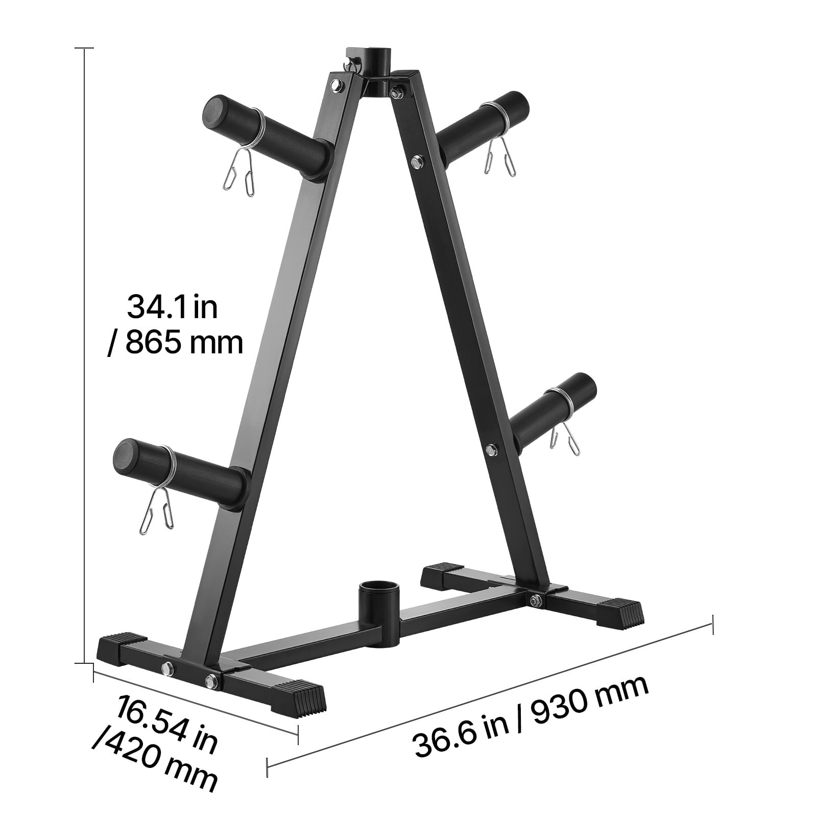 VEVOR Weight Plate Rack, A Frame Weight Plate Tree for 2-Inch Weight Plates, Standard Weight Plate Tree, 300 lbs Load Capacity Weight Storage Holder, Home Gym Barbell Rack Storage Stand, Black