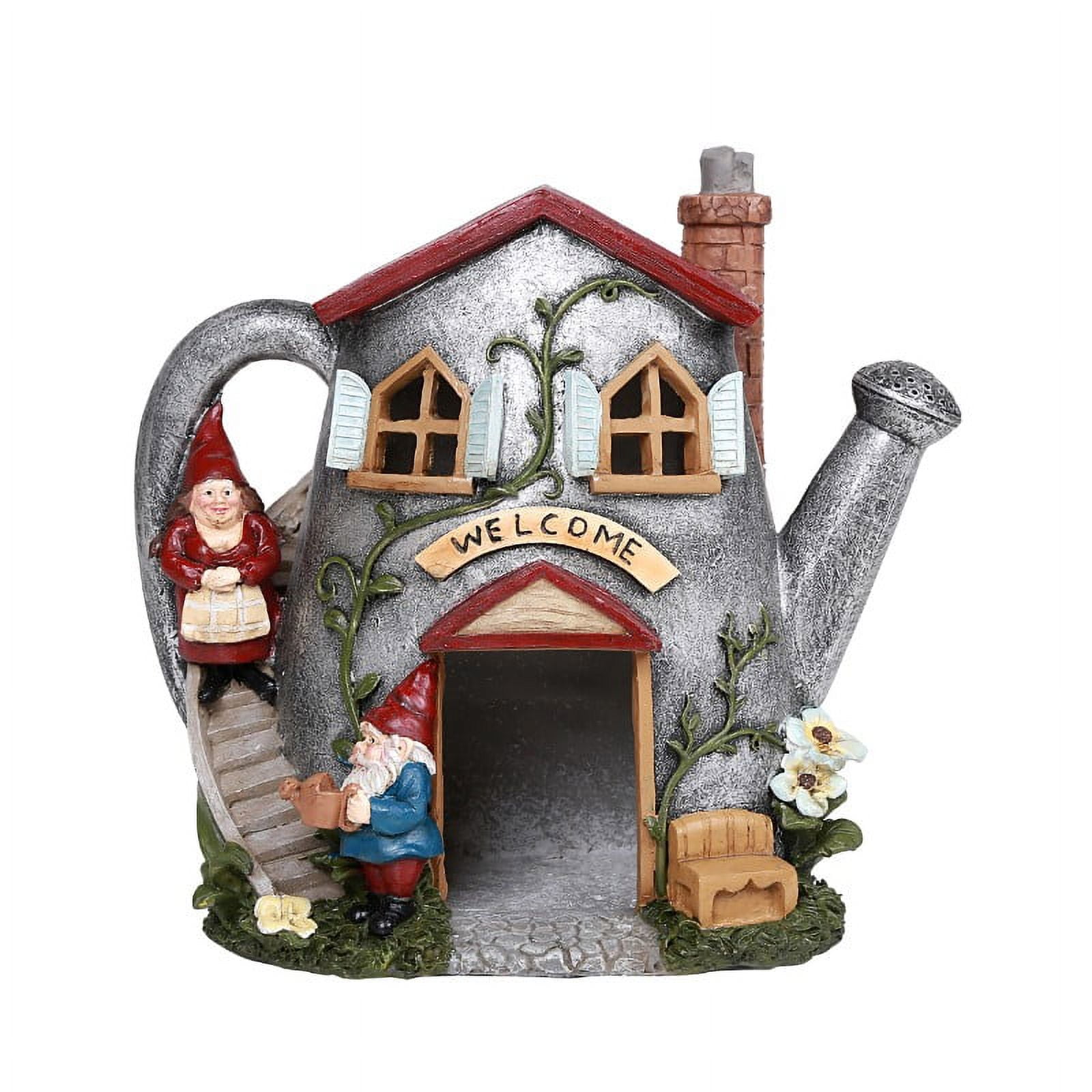 Pacific Giftware Feenhaus Mit Roter Tür – Handbemalte Miniatur Für Zaubergarten, 10,2 Cm