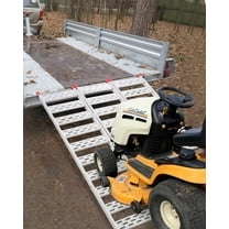 Heavy Duty Aluminum Tri-Folding Loading Ramp with Treads, Weight Limit 1500 LBS, 76"x50" Ramp for Motorcycles, UTVs, ATVs, Trucks, Lawn Mowers, and Trailers, Silver