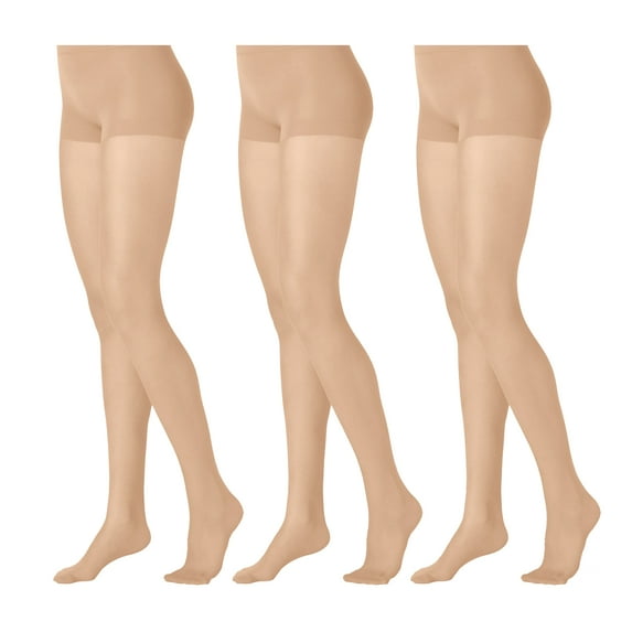 Butterfly Hosiery Women's Ladies Plus Size Queen Day Sheer Pantyhose Tights Stockings 3-Pack Nude 7X