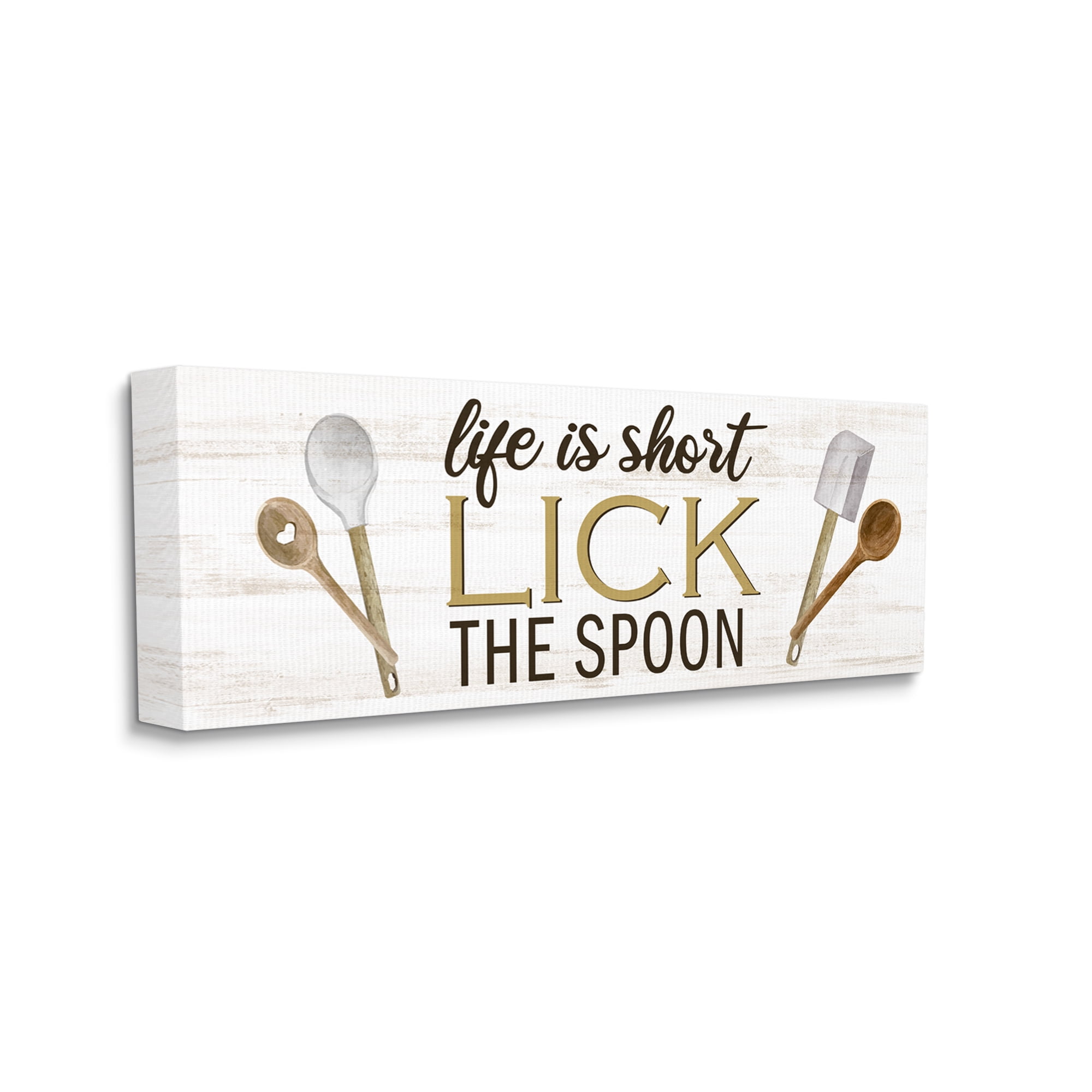 Stupell Industries Lick the Spoon Kitchen Food & Beverage Painting Gallery Wrapped Canvas Art Print Wall Art, 24 x 10