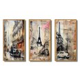 thumbnail image 2 of Designart "Vintage Collage Paris Chronicles VII" City Paris Framed Wall Art Set Of 3 - Black Paris Frame Gallery Set For Office Decor, 2 of 6