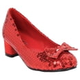 thumbnail image 3 of Ellie Shoes 1 Inch Heel Sequined Red Costume Slipper Shoe | Child X-Small Female, 3 of 7
