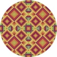 thumbnail image 1 of Ahgly Company Tapis Rond Lavable en Machine Intérieur Transitionnel Jaune, 5 Pieds Rond, 1 of 7