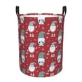 thumbnail image 1 of Balery Gnome And Snowflakes Cesta de ropa redonda con asas, impermeable, independiente, para ropa, juguetes, dormitorio y familia-Small, 1 of 6