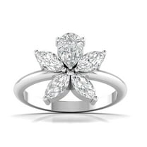 Jewelerix Antique Pear Cut Ring 2 CT Moissanite Diamond Engagement Ring Plated Gold Proposal Promise Rings for Her