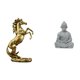 thumbnail image 1 of Estatua del caballo,Estatua de caballo de pie hecha a mano de resina de cafetería,Estatua de mono,Estatua de Buda Mono para Interiores y Exteriores Budista,Figuras en miniatura meditando para, 1 of 8