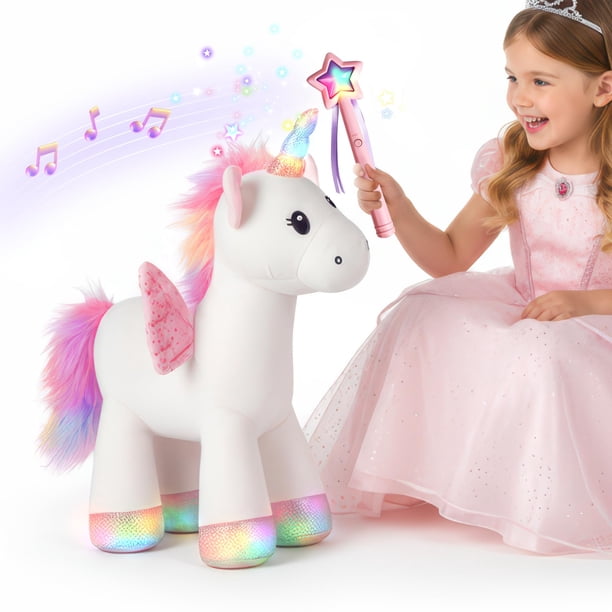 Juguete de unicornio mágico de peluche iPlay iLearn con mando a distancia