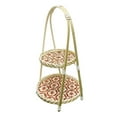 thumbnail image 4 of Cesta de frutas tejida a mano de bambú para aperitivos, cesta multiusos para alimentos de mesa. 2 capas rojo, 4 of 9