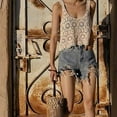thumbnail image 5 of BH-JJSMGS Women Crochet Cropped Tank Tops, Boho Hollow Out Floral Pattern Camisole Sleeveless Cover Up Vest Shirts, 5 of 7