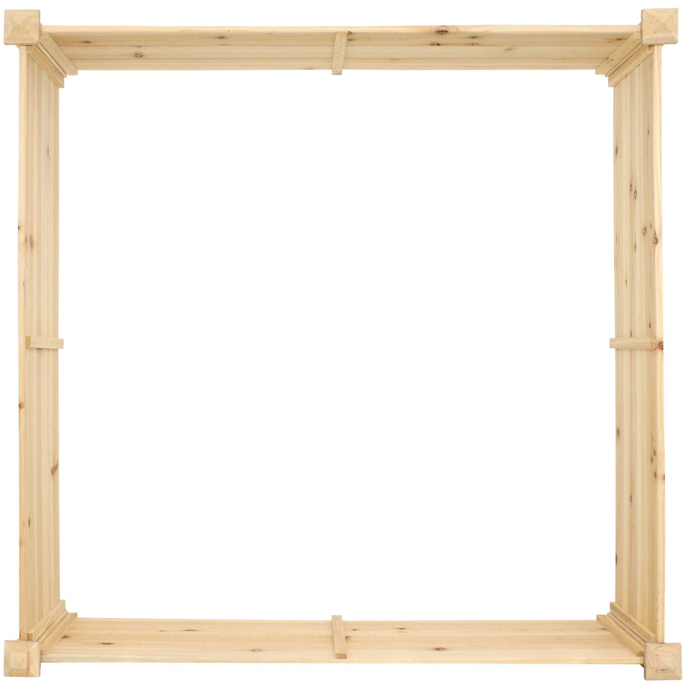 Sunnydaze 48" x 48" x 12" Square Natural Wooden Outdoor Raised Garden Bed