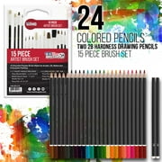 U.S. Art Supply 162-Piece Deluxe Mega Wood Box Art Painting and Drawing Set Artist Painting Pad, 2 Sketch Pads, 24 Watercolor Paint Colors, 24 Oil Pastels, 24 Colored Pencils, 60 Crayons, 2 Brushes