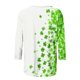 thumbnail image 4 of Xuyuer St. Patrick's Day Printed T-Shirt - Ladies' Loose Round Neck 3/4 Sleeve Top for Irish Festivals, Casual Green Themed Outfits, Seasonal Celebration Apparel & Fun Saint Patrick's Party Wear, 4 of 5