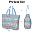 thumbnail image 3 of Tote Bag for Women - Pioneer Flower Shoulder Bag - Large Utility Work Duffle Bag with Zipper Handbag for Travel, Work, Sprots, 3 of 5