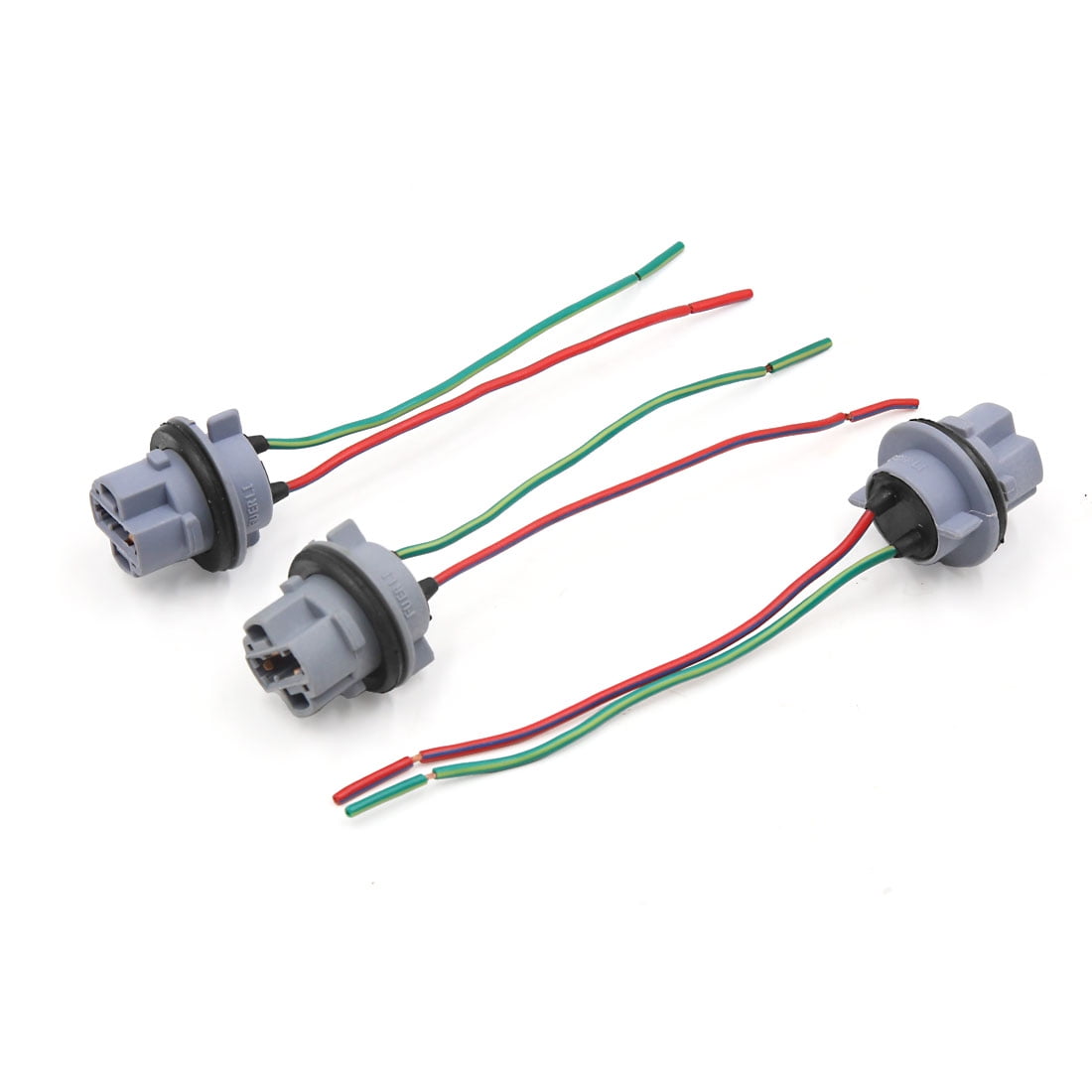 4 Pcs Universal BA15D Car Bulb Socket Adapter - Silver Tone, 10.5cm Wire, Plug & Play For LED Headlight/Tail Light Replacement