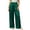 Green, variant on Women's Silky Satin Wide Leg Pants, High Elastic Waist, Side Pocket Loungewear Trousers for Home Hot Pink XXL